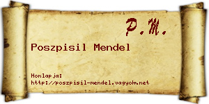 Poszpisil Mendel névjegykártya